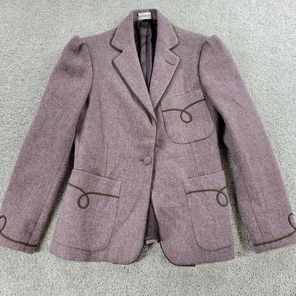 Ralph Lauren Lavender Tweed Blazer with Brown Piping by Bendels